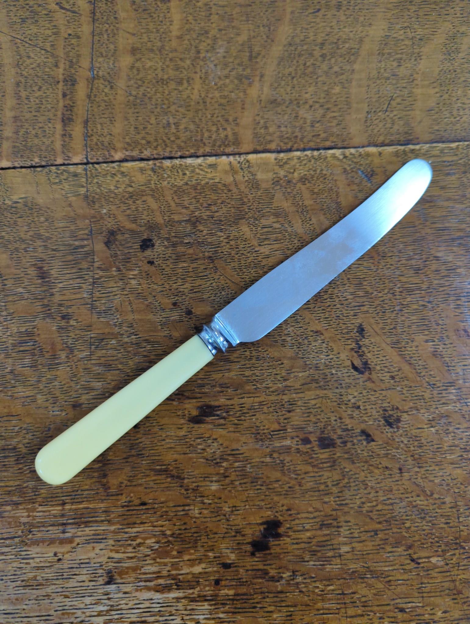 An Edwardian oak cased silver plated table canteen, settings for twelve and a set of silver plated fish knives and forks for twelve